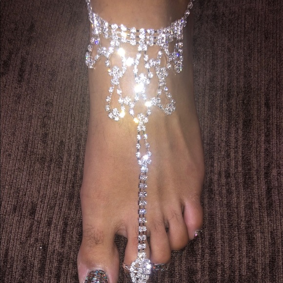 Jewelry - BRAND NEW PAIR of Crystal Barefoot Sandals